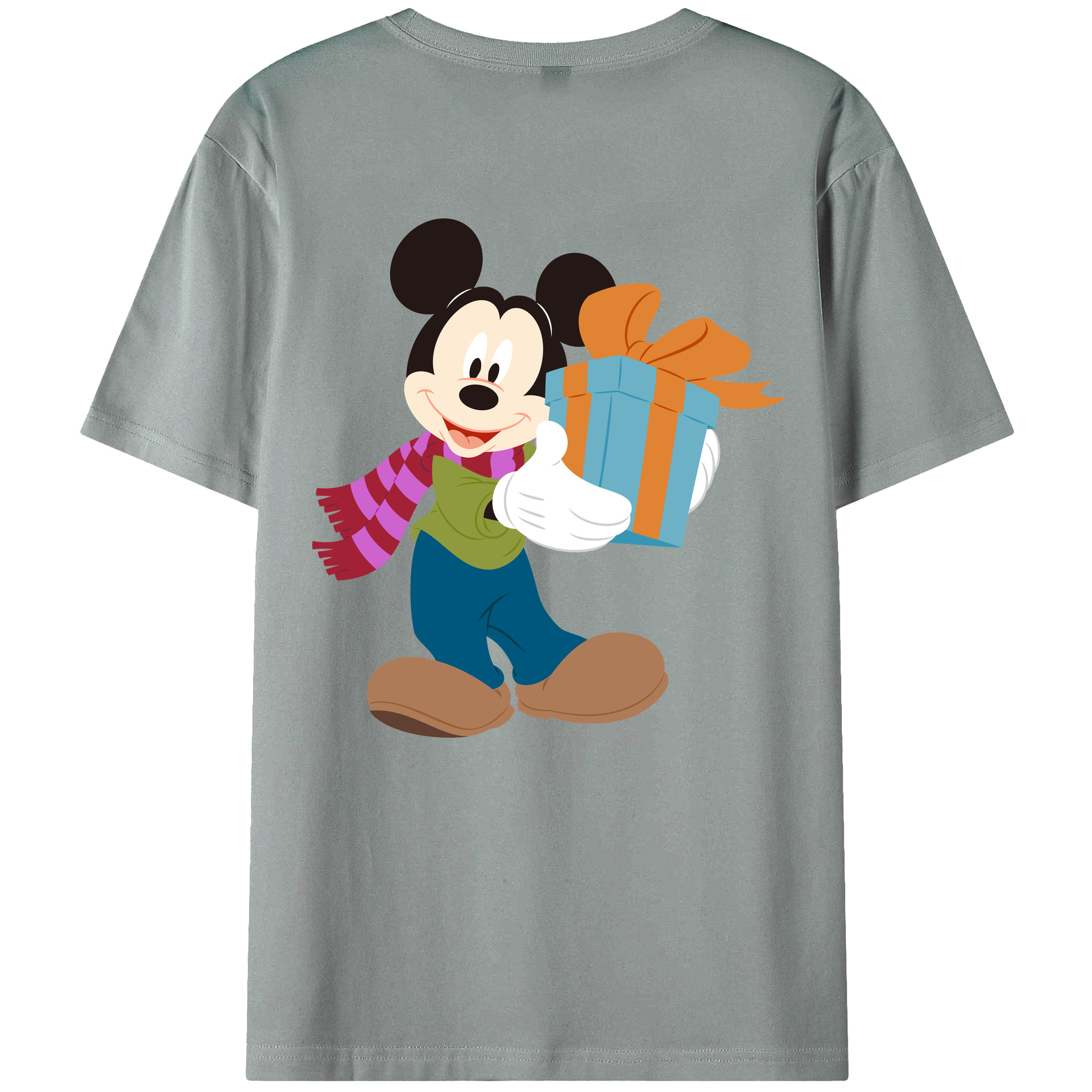 ミッキーマウス Mickey Mouse 綿100％ メンズ半袖Tシャツ（バックプリント） 通気性